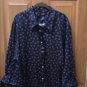 Shirt with small anchors.